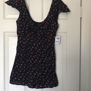 Black with cherries romper